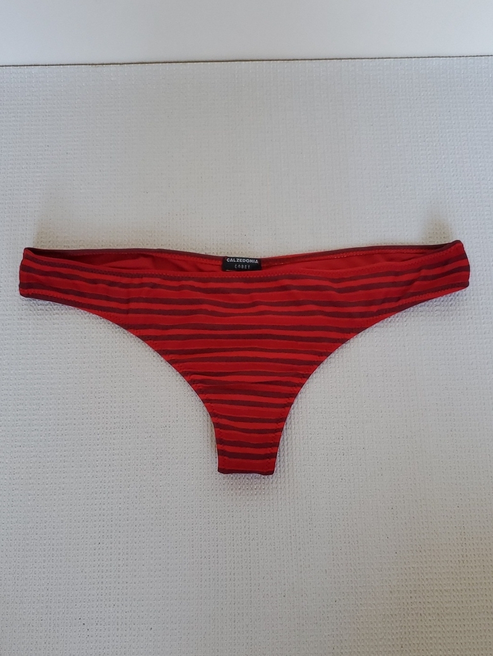 Italian Calzedonia Cobey Red Striped Cheeky Bikini Bottom
